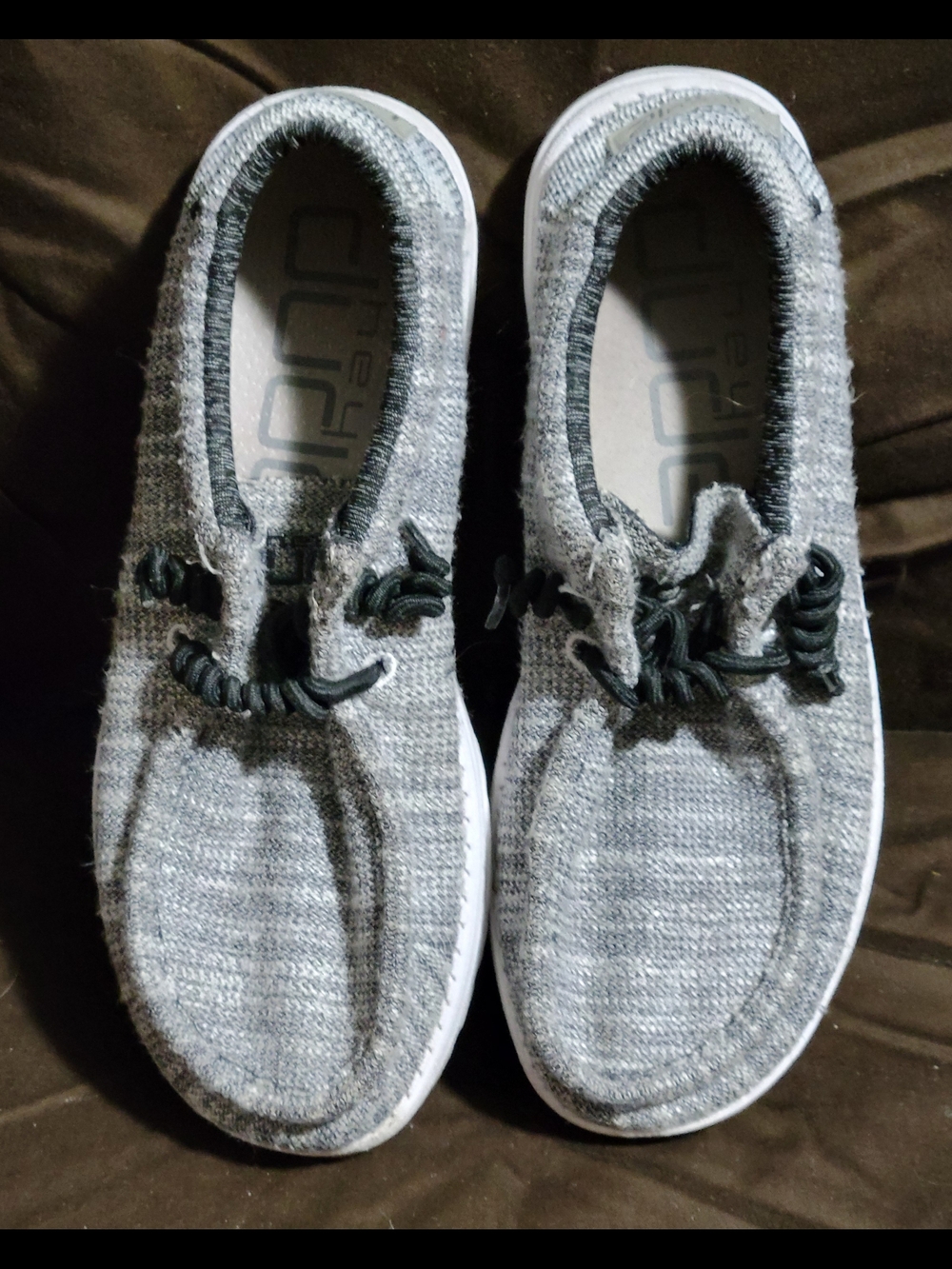 Hey Dude Wally Women's Gray Knit Slip-On Loafers